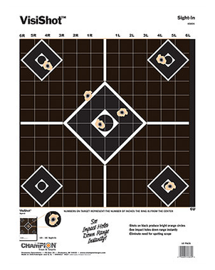 Champion Targets 45804 VisiShot5-Diamond Paper Hanging Pistol/Rifle 13" x 18" Black/White 10 Pack