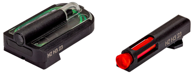 HiViz GLMFD21 FastDotH3 Sight Set for Glock MOS Red Fiber Optic Front Sight-Green Tritium Rear Sight