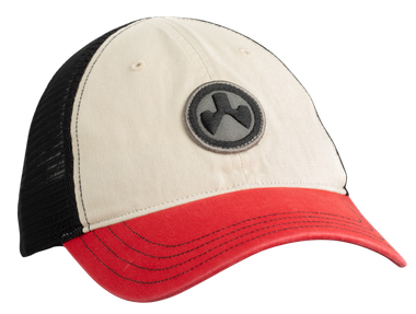 Magpul MAG1105-110 Icon Patch Trucker Hat Stone/Red/Black Adjustable Snapback OSFA Unstructured