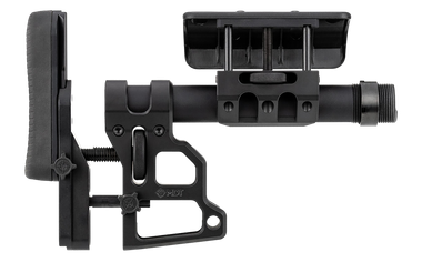 Mdt Sporting Goods Inc 102856BLK Skeleton Carbine Stock (SCS)Black Aluminum, Adj. Cheekrest/Buttpad, Buffer Tube, QD Sling Mounts