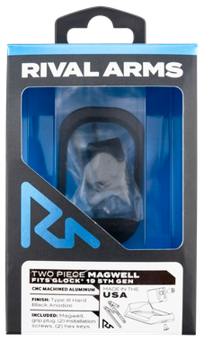 Rival Arms RARA70G221A Two Piece MagwellCompatible w/Glock 19 Gen5, Black Anodized Aluminum