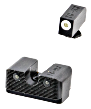 TruGlo TG231G2W Tritium ProHigh, White Outline Tritium Front/ Green Tritium Rear/Black Nitride Fortress Frame, Compatible w/Most Glock Except MOS, Front Post/Rear Dovetail Mount