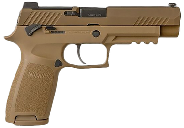 Sig Sauer 320F9M17MSMA P320 M17 *MA Compliant 9mm Luger Caliber with 4.70" Barrel, 10+1 Capacity, Overall Coyote PVD Finish Stainless Steel, Picatinny Rail Frame, Serrated Slide & Polymer Grip