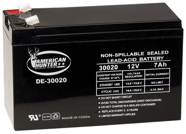 American Hunter DE30020 HR Rechargeable BatteryBlack 12 Volt 7 AMP
