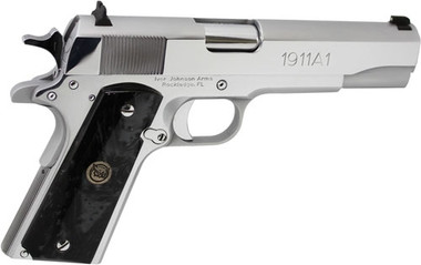FS 8RD CHROME BLK PEARL GRIPS!IVER JOHNSON 1911A1 45ACP 5"