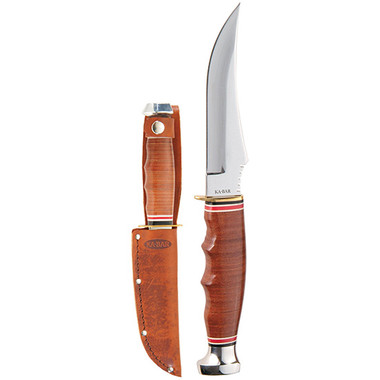 KA-BAR SKINNER STACKED LEATHER HANDLE