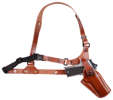 Galco GA880R Great Alaskan Chest Holster Fits Chest Up To 54" Tan Leather Shoulder/Torso Strap Fits Springfield XDM Elite Right Hand