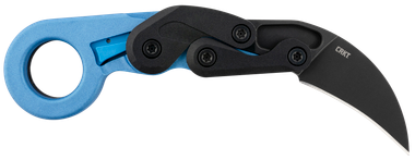 CRKT 4041B Provoke2.47" Folding Hawkbill Plain Black Stonewashed 4116 Stainless Steel Blade/Blue Metallic Grivory Handle