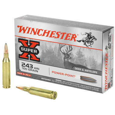 Winchester Ammunition .243 Win Ammo 100gr PP Ammunition - 20 Rounds