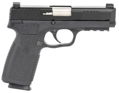 Kahr Arms TP90S94N TP9-29mm Luger Caliber with 4" Barrel, 8+1 Capacity, Black Finish Picatinny Rail Frame, Serrated Matte Black Stainless Steel Slide, Textured Polymer Grip & TruGlo Night Sights