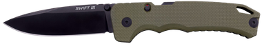 Cold Steel CSFL40AT Swift III EDC 4" Folding Plain Black PVD CPM M4 Steel Blade, OD Green Textured G10 Handle, Presentation Box