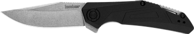 Kershaw 1370 CamshaftEDC 3" Folding Clip Point Plain Stonewashed 4Cr14 Blade, Black GFN Handle