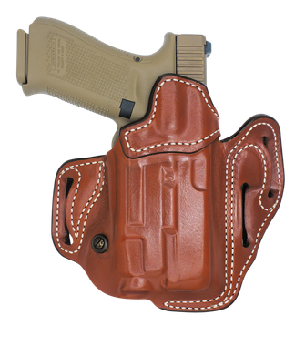 DeSantis Gunhide 201TA6VZ0 Vengeance ScabbardOWB Tan Leather Fits Glock 19/19x/19 Gen 5/23/32/45, Belt Slide Mount, Right Hand