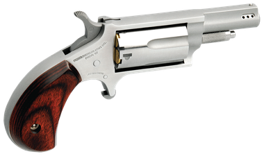 North American Arms 22MP Mini-Revolver22 WMR 5 Shot 1.63" Stainless Steel Ported Barrel, Stainless Steel Frame & Cylinder, Rosewood Birdshead Grip, Exposed Hammer