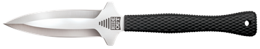 Cold Steel CS49NDE Hide Out3" Fixed Plain Satin Polished Japanese AUS-8A SS Blade/ Black Contoured & Checkered Kray-Ex Handle