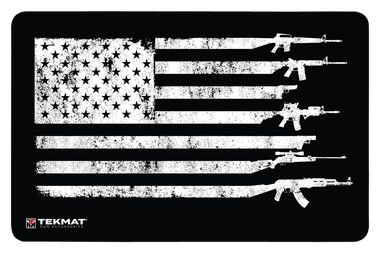 TekMat TEK42GFUSA USA Gun Flag Door Mat Black/White Rubber 25"x42"