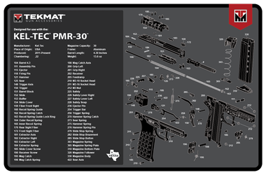 TekMat TEKR17KELPMR3 Kel-Tec PMR-30 Cleaning Mat Gray Rubber 11"x17" Kel-Tec PMR-30 Parts Diagram