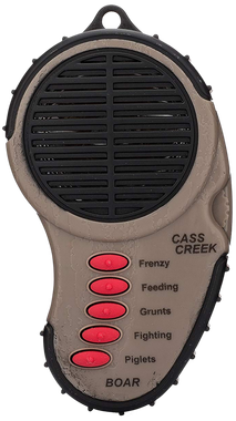 Cass Creek CC034 Ergo ElectronicBoar Call, 5 Authentic Sounds, Brown Plastic, Includes Belt Clip & External Speaker Input Jack