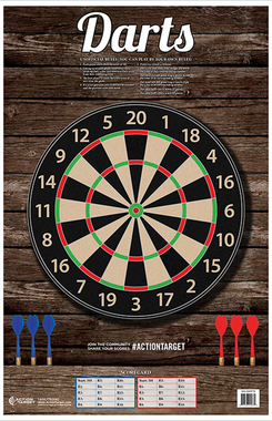 Action Target GSDARTS100 EntertainmentDart Board Paper Hanging 23" x 35" Multi-Color 100 Per Box