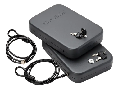 SnapSafe 75201 Lock BoxLarge Key Entry Black Steel 9.50" L x 6.50" W x 1.75" D 2pk