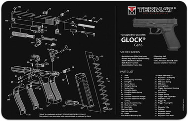 11"x17" FOR GLOCK G5 BLACKTEKMAT ARMORERS BENCH MAT