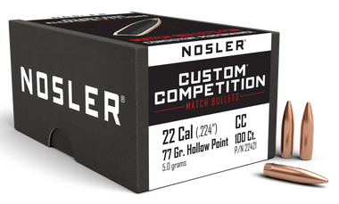 Nosler 22 Ammo 77gr HPBT Ammunition - 100 Rounds