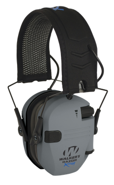 Walker's GWPXDRSEMG Razor X-TRM Digital Electronic Muff 21 dB Over the Head Gray/Black Polymer