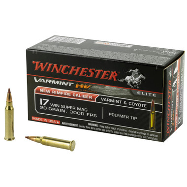 Winchester .17 WSM Ammo 20gr PT Ammunition - 50 Rounds
