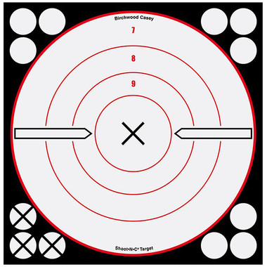 BC SHOOT-N-C WHITE/BLK 8 BULLS-EYE X 6PK