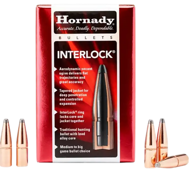 Hornady 2640 InterLock6.5mm .264 160 gr Round Nose 100 Per Box/ 15 Case