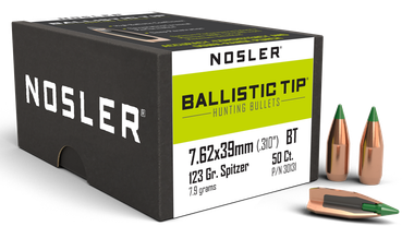 Nosler 7.62x39 Ammo 123gr BT Ammunition - 50 Rounds