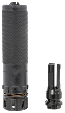 Dead Air SIERRA5KM Sierra-55.56mm 1.50"D 1/2"-28 tpi Thread Pattern Made of Stellite Baffles & Stainless Steel Tube with Black Cerakote Finish Includes KeyMo Flash Hider & Mount