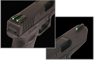 Truglo TFO Tritium/Fiber-Optic Day/Night Sights Fit Novak 1911 .260/.500 - Front Green/Rear Green
