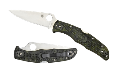 Spyderco C10ZFPGR Endura 4 Lightweight 3.80" Folding Plain Satin VG-10 SS Blade/Zome Green Bi-Directional Texturing FRN Handle Includes Pocket Clip