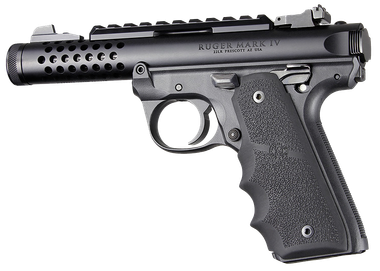 Hogue 79080 Rubber GripBlack with Finger Grooves for Ruger Mark IV 22/45