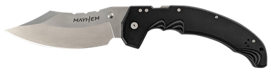 Cold Steel CSFL60DPLM Mayhem6" Folding Clip Point Modified Cleaver Plain Satin AUS-10A SS Blade/7.20" Black Contoured G10 Handle Includes Pocket Clip
