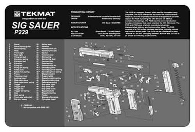 11"x17" SIG SAUER 229 PISTOLTEKMAT ARMORERS BENCH MAT
