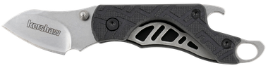 Kershaw 1025X Cinder1.40" Folding Drop Point Plain Stonewashed 3Cr13MoV SS Blade Black Glass-Filled Nylon Handle Includes Key Ring