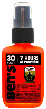 Ben's 00067190 30Odorless Scent Spray Repels Ticks & Biting Insects 1.25 oz Effective Up to 8 hrs