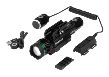 iProtec 6794 RM400LSR Firearm Light andLaser ComboBlack Anodized 40/400 Lumens Green Light Red Laser