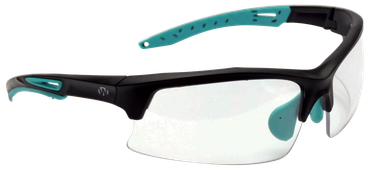 Walker's GWPTLSGLCLR Sport GlassesAdult Clear Lens Polycarbonate Black with Teal Accents Frame