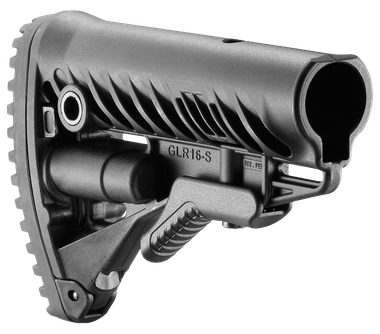 FAB Defense FXGLR16B GLR-16Buttstock for AR-15/ M16/ M4 Fixed Storage Compartment & Anti-Rattle Mechanism Black Polymer