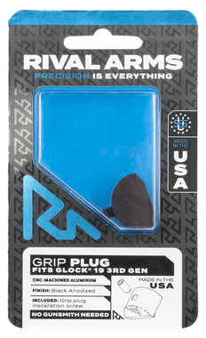 Rival Arms RA75G201A Grip PlugCompatible w/Glock 19 Gen3, Black Anodized Aluminum