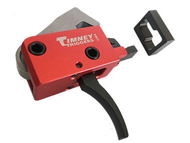 Timney Triggers 682 PCC TriggerTwo-Stage Curved Trigger with 2 lbs Draw Weight & Black/Red Finish for AR-Platform