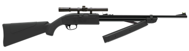 Crosman CLGY1000KT Legacy 1000 Air Rifle Pump 177 Black Rifled Steel Barrel, Black Receiver, Black Fixed All Weather Stock, Crossbolt Safety, Includes 4x15mm Scope