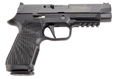 Wilson Combat SIGWCP320F9B P3209mm Luger 17+1 4.70" Chrome Moly Barrel, Black DLC Serrated Stainless Steel Slide, Black Polymer Frame w/Picatinny Rail, Black Polymer Grip