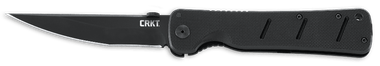CRKT 2906 Otanashi noh Ken 4.52" Folding Clip Point Plain Black Matte Baked-On Anti Rust AUS-8A SS Blade/ Black Textured G10/SS Handle Includes Pocket Clip