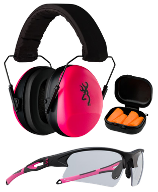 Browning 126373 Range KitFoam Plastic with Foam 27 dB 36 dB Over the Head Orange Pink/Black Women