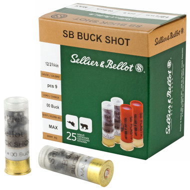 Sellier & Bellot 12 Gauge Shotgun Ammunition SB12BSG 2.75" 00 Buck - 25 Shells
