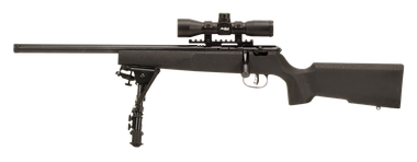 Savage Arms 13836 Rascal Target XP Youth 22 LR 1rd 16.12" Barrel, Matte Blued Metal Finish, Matte Black Synthetic Stock, Includes 4x32mm Scope & Bipod, Left Hand